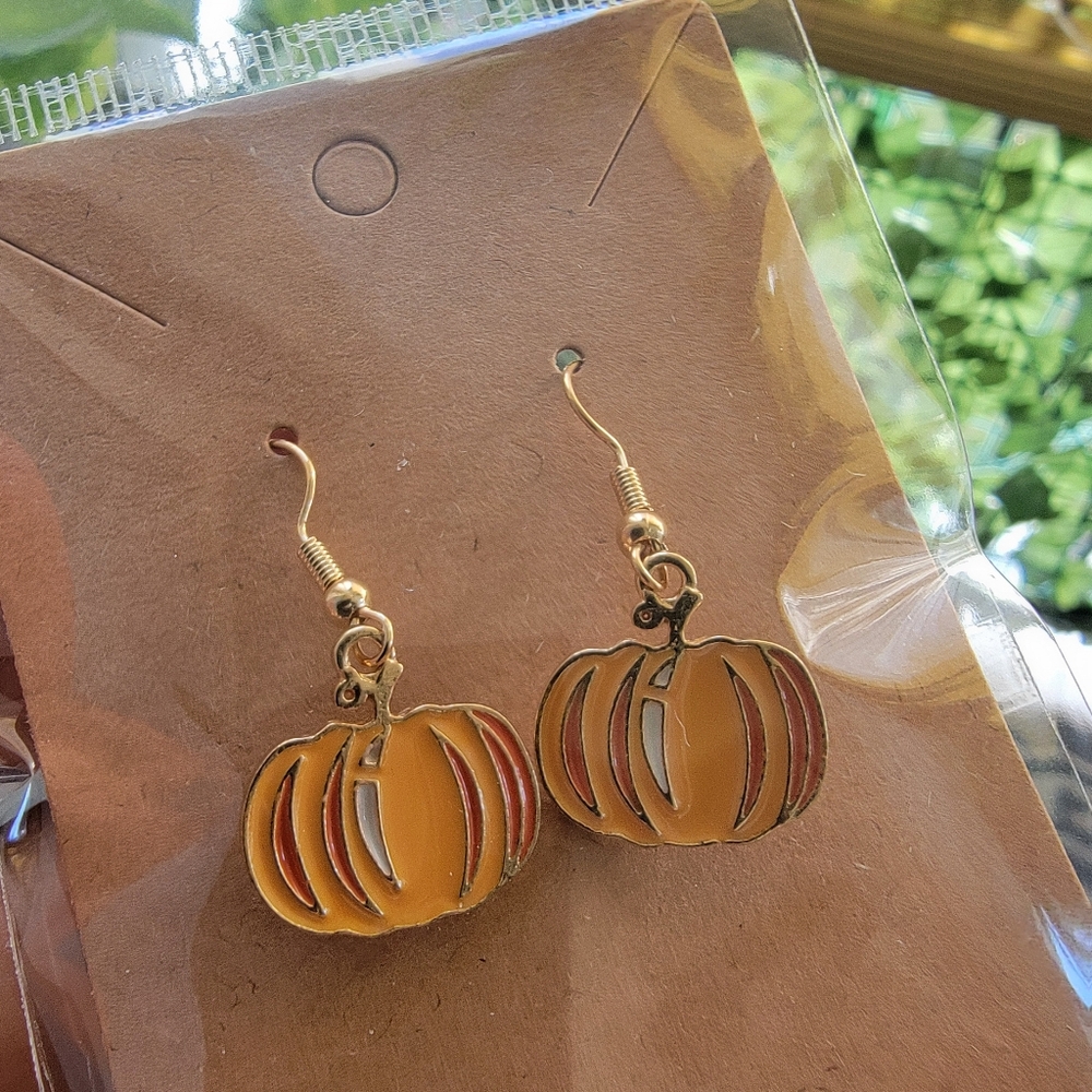 🍁8 Final!!Pumpkin Shaped Earrings Fall Earrings